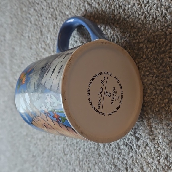 Debi Hron Gibson 4 Cats Kittens chasing bird Coffee Tea Cup Mug 4”  2014 - Picture 4 of 5